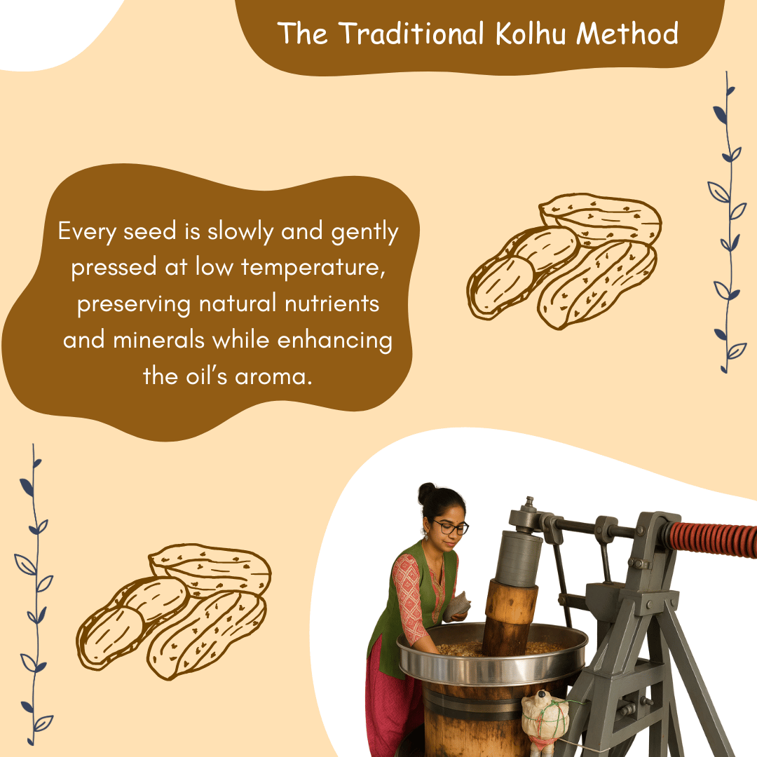 Wood-Pressed Groundnut Oil